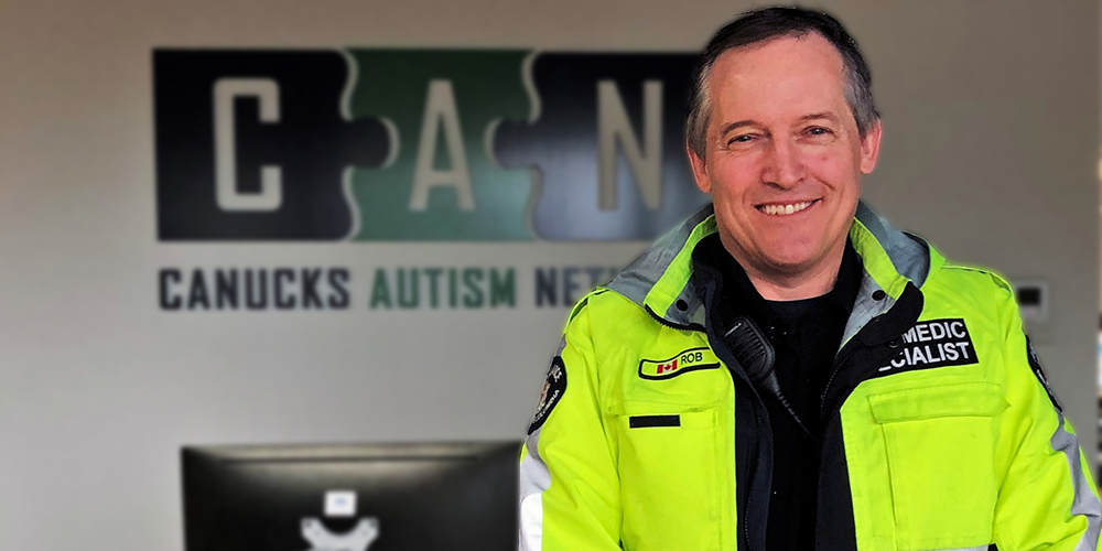 Paramedic specialist Rob MacMillan at the Canucks Autism Network office